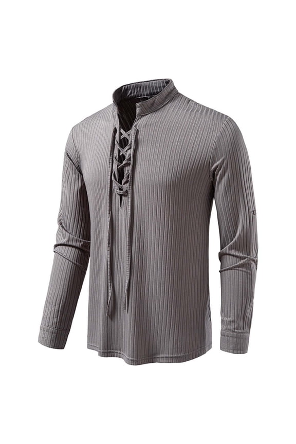 Men's Long Sleeve Hooded Shirts Retro Style for Medieval,Viking,Hippie Pirate Renaissance