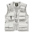 thumbnail image 1 of Betivan Men's Multi-Pocket Multi-Functional Volunteer Tank Top, Zipper V-Neck Loose Outdoor Emergency Vest, Breathable Lightweight Sleeveless Top for Outdoor, Work, Emergency, Travel, 1 of 6