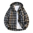 thumbnail image 1 of Betivan Men's Plaid Flannel Shirt Hooded Regular Fit Long Sleeve Button Down Shirts Casual Shirts with Pocket, 1 of 4