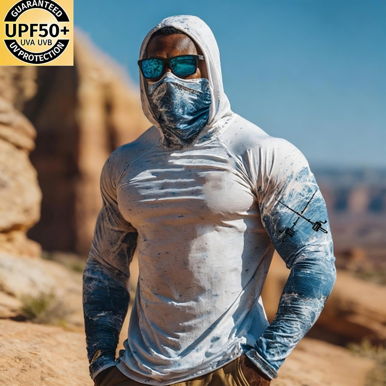 Betivan Men's Printing Summer Sunscreen Is Breathable Long Sleeve With ...