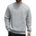 thumbnail image 1 of Betivan Men's Pullover Sweater Crewneck Cable Knit Long Sleeve Sweater Classic Soft Knitted Sweaters with Ribbing Edge for Daily, Office Casual, Weekend Shopping, Home, 1 of 9
