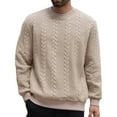 thumbnail image 1 of Betivan Men's Pullover Sweater Crewneck Cable Knit Long Sleeve Sweater Classic Soft Knitted Sweaters with Ribbing Edge for Daily, Office Casual, Weekend Shopping, Home, 1 of 9