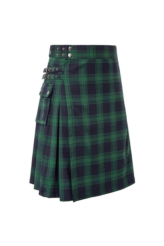 Men's Scottish Festival Pleated Skirt Solid Snap Fastener Pockets Medieval Style Summer Spring Casual Daily Holiday Cosplay Performance Party Bottoms