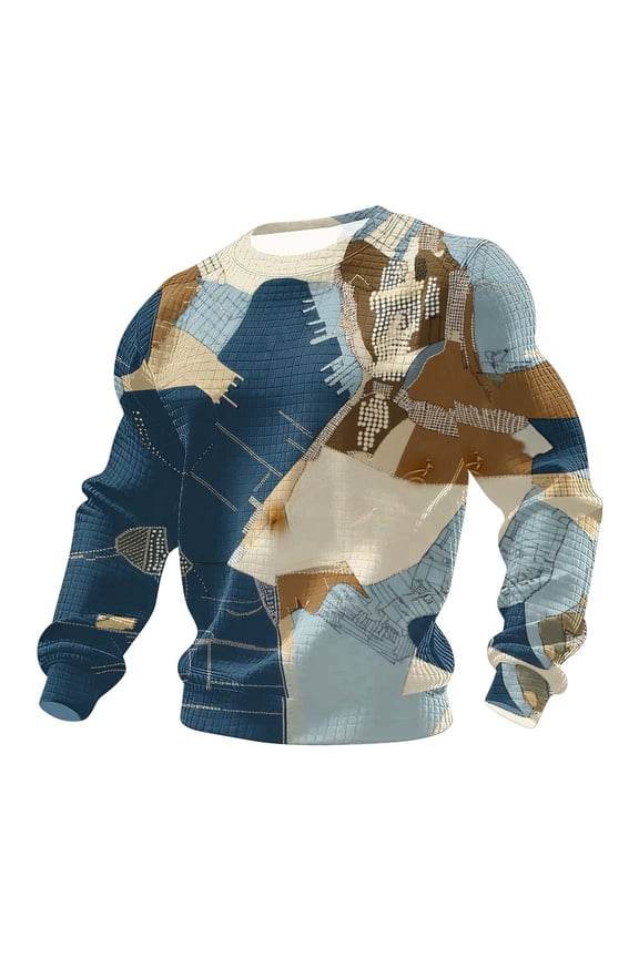 Men's Street Shirt Ethnic Vintage Printed Robust Fit Crewneck Long Sleeve Tops All Seasons Fashion Casual Regular Daily Street Outdoor Office Lounge Leisure