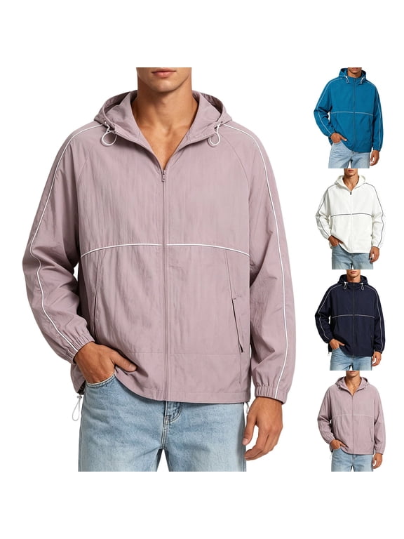 Men's Summer Sunscreen Jacket Light And Breathable Solid Color Coat Plus Size Fishing Sun Protection Clothing