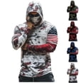 thumbnail image 1 of Betivan Men's Sun Protection Hoodie Printed Long Sleeve With Face Mask UPF 50+ Lightweight Breathable Quick Dry Outdoor Hiking Fishing Skin Coat, 1 of 4
