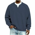 thumbnail image 1 of Betivan Men's Waffle Knit V-neck Hoodie, Solid Color Breathable Long Sleeve Raglan Pullover, for Daily Gym Workout Outdoor, 1 of 6
