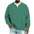 thumbnail image 1 of Betivan Men's Waffle Knit V-neck Hoodie, Solid Color Breathable Long Sleeve Raglan Pullover, for Daily Gym Workout Outdoor, 1 of 6