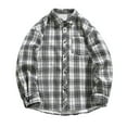 thumbnail image 1 of Betivan Mens Plaid Shirt Fleece-Lined Long Sleeve Button Down Flannel Shirts Coatwith Pockets, 1 of 9