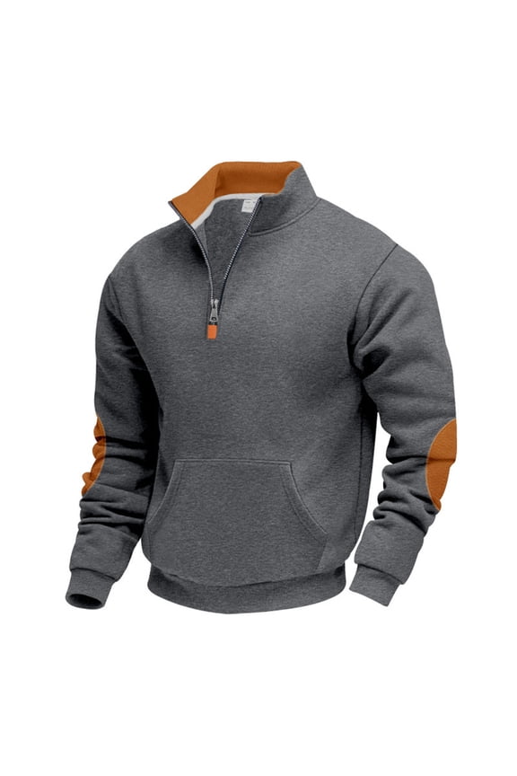 Mens Quarter Zip Sweatshirt Long Sleeve Fleece Pullover Casual Big and Tall Polo Golf Shirts with Pocket Sweater Tops