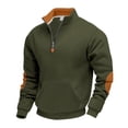 thumbnail image 1 of Betivan Mens Quarter Zip Sweatshirt Long Sleeve Fleece Pullover Casual Big and Tall Polo Golf Shirts with Pocket Sweater Tops, 1 of 9