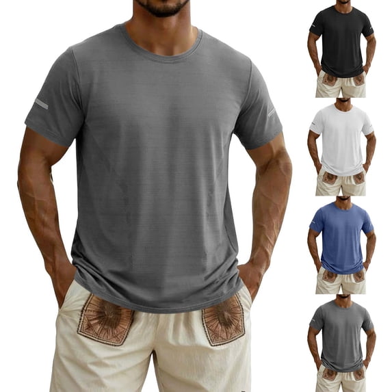 Betivan Mens Workout Shirts Dry Fit Sun Protection Athletic Short Sleeve Shirt UPF 50+ Gym Running Swim Rash Guard Top