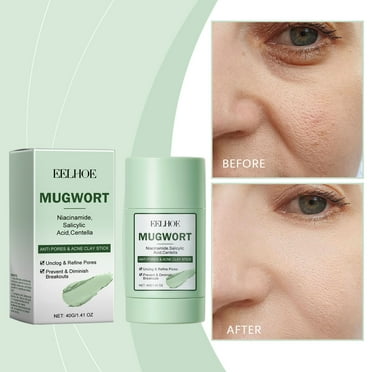 Betivan Mugwort Clay Mask Stick, Mugwort Shrink Pores & Remove Acne Clay Mask, Mugwort Mud Mask for Face Blackhead Remover, Deep Pore Cleansing, Moisturizing Mud Film 40g