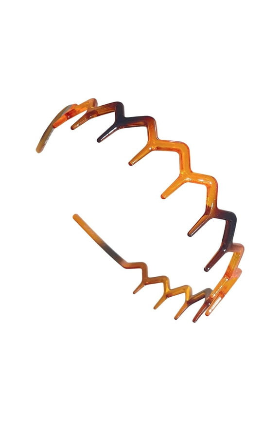 U Shape Tooth Hair Fashion Comb Headband Reversible Korean Headbands with Teeth- For Women's Hairstyling & Hold Hair Accessory Women Amber Gift