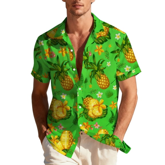 Betivan Unisex St. Patrick's Day Hawaiian Shirt, Summer Beach Short Sleeve Button-Down Top, Casual Printed Shirt for Men & Women Beach Vacation Holiday Outings