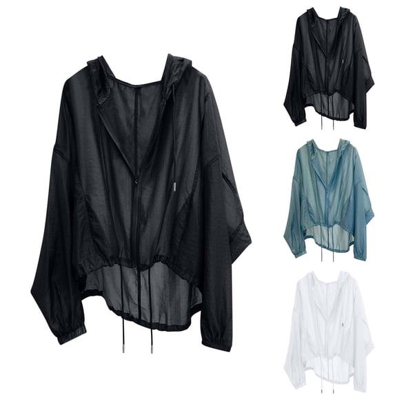Betivan Women Zipper Coats Long Sleeve Jackets Sun Protection UPF 50+ UV Hooded Lightweight Casual Beach Vacation Outfit Shirts
