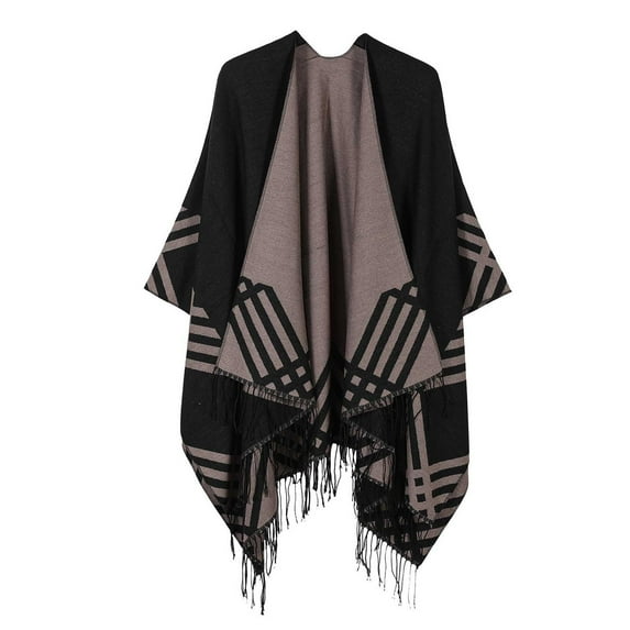 Betivan Women's Fashion Solid Color Tassel Split Shawl Warm Comfy Casual, Women's Fashion Scarves, Winter Scarves for Women, for Daily Home Outdoor