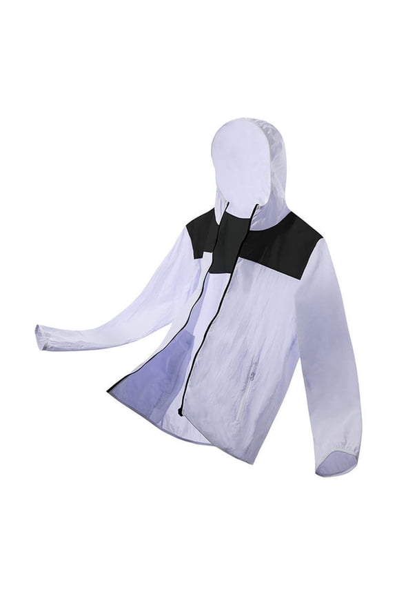 Women's Men's Athletic Hooded Jacket Long Sleeve Fishing Windproof Lightweight Hiking Coat, Water-Repellent & Sun Protection Shirt for Hiking Camping Outdoor Daily