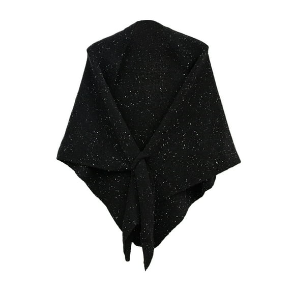 Betivan Women's Niche Lazy Color-Dot Triangle Scarf Knitted Shawl Wrap Cardigan Cape, Solid Color Wool Shoulder Top, Women's Scarves Wraps