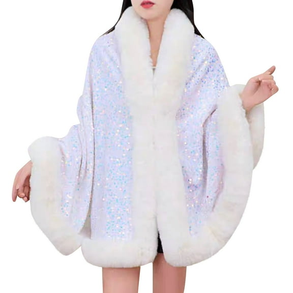 Betivan Women's Plaid Velvet Knitted Shawl Cloak Fashion Loose Wool Collar Cape Cardigan, Women's Fashion Scarves, for Fall Winter Qipao