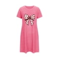 thumbnail image 1 of Betivan Women's Plus Size Valentine's Day Nightgown, Chest Printed Crew Neck Short Sleeve Short Nightdress, Comfy Homewear, 1 of 5