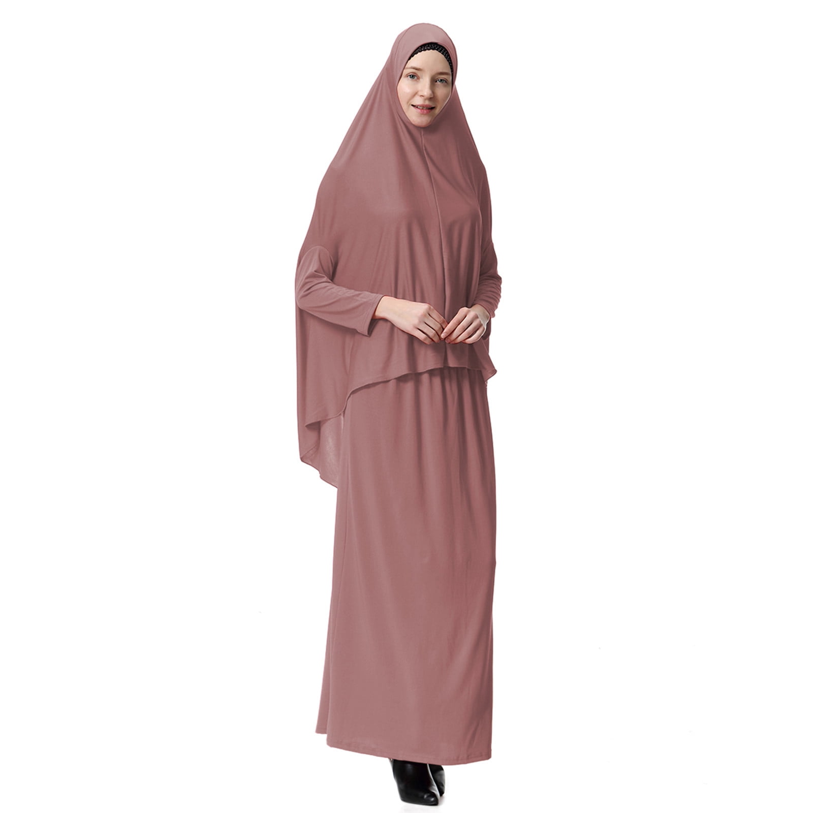 Ramadan Robe Betivan Women's Robe Solid Color Milk Silk Ramadan Long Hooded Kaftan ...