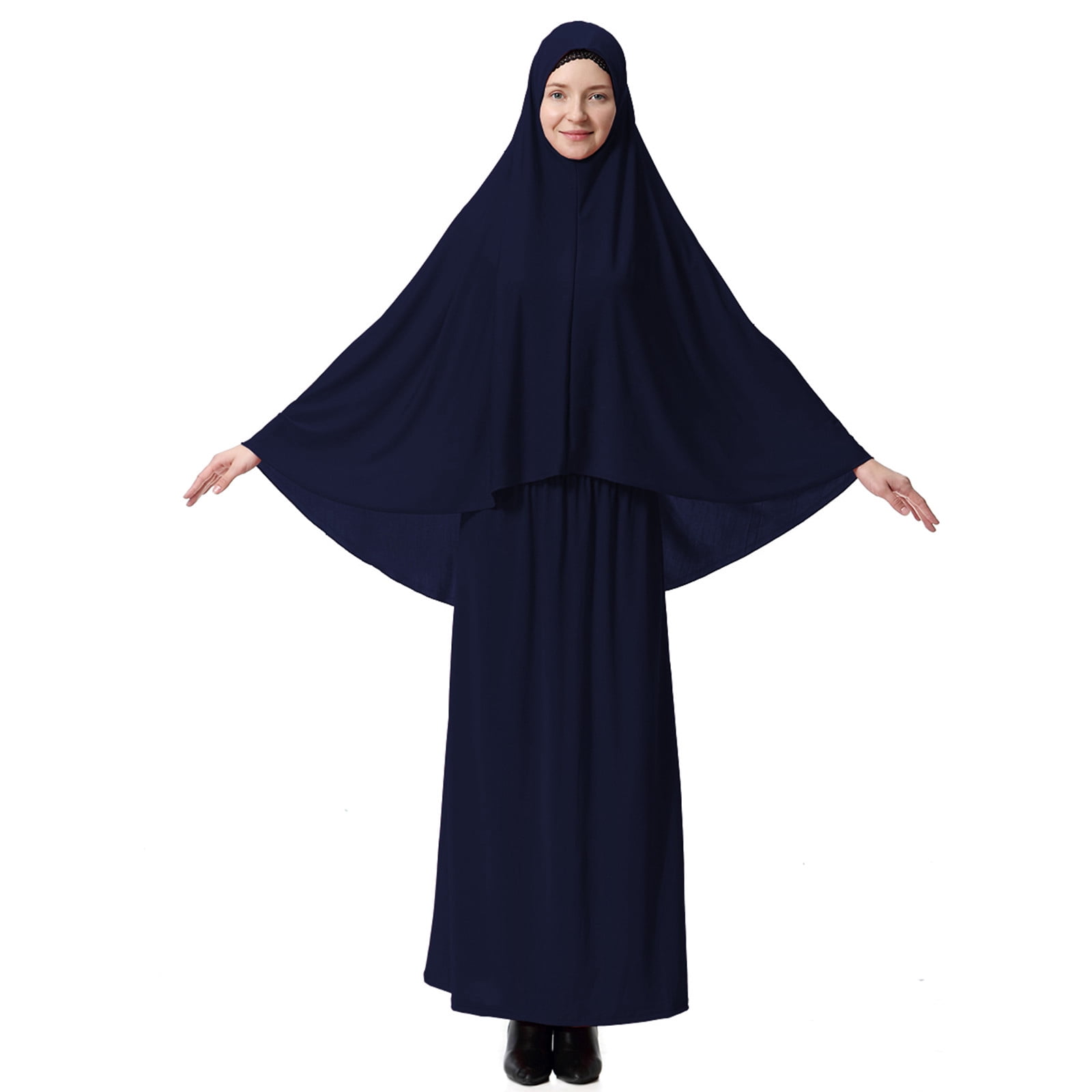 Ramadan Robe Betivan Women's Robe Solid Color Milk Silk Ramadan Long Hooded Kaftan ...