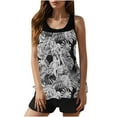thumbnail image 1 of Betivan Women's Two-Piece Tankini Swimsuit, High-Waisted Printed Bathing Suit, Modest Split Set for Beach, 1 of 8