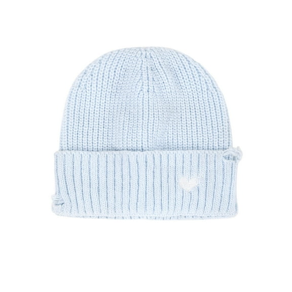 Betivan Women's Winter Fashion Ripped Knitted Large Head Circumference Pile Hat, Solid Color Cold-proof Beanie for Women Cold Weather, Daily & Outdoor Fashion Accessory