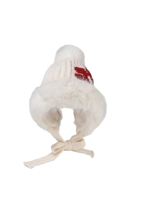 Women's Winter Knit Hat Scarf Set, Thickened Warm Ear Protection Attached Scarf, Cozy Two-in-One Headwear for Cold Weather, Outdoor