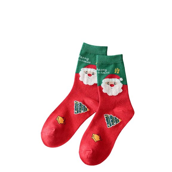 Betivan Women's Winter Mid Tube Thick Velvet Socks Cute Christmas Eve Gift, Fuzzy Socks for Women, Warm Womens Crew Socks, Suitable for Daily & Gathering Wear