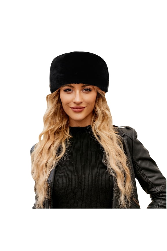 Women's Winter Solid Color Fleece Fisherman Hat, Cute Warm Hunting Fishing Cap, Cold Weather Proof Womens Winter Hat for Fall & Winter Outdoor Activities