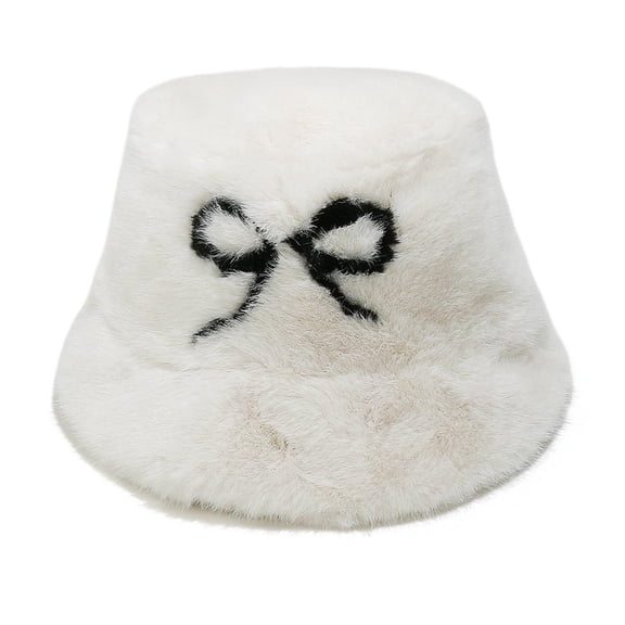Betivan Women's Winter Warm Faux Mink Bow Fisherman Hat, Stylish Cold-proof Cap for Women Cold Weather, Daily & Outdoor Fashion Accessory