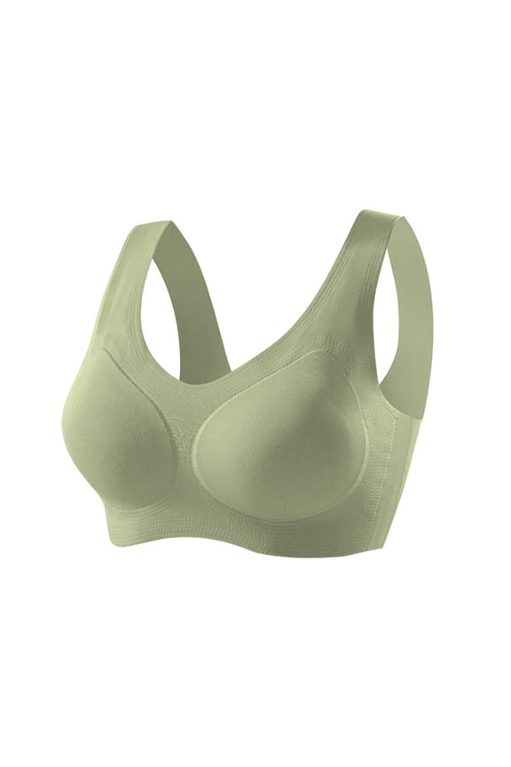 Women's Wireless Sports Bra Seamless Fixed Cups Thin Cups Pullover Everyday Sport Bras for Women, Full Coverage
