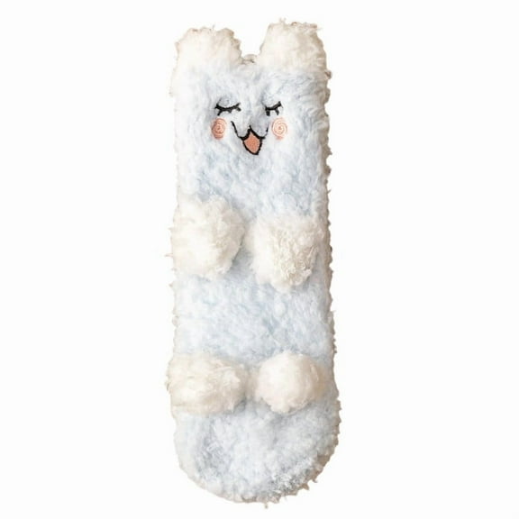 Betivan Womens Fuzzy Socks with Grips Winter Warm Fluffy Soft Slipper Socks Cozy Non Slip Socks Cute Animal Sock