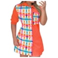 thumbnail image 1 of Betiyuaoe Blouses Button-Down Shirts for Women Short Sleeve Casual Button Front Pocket Design Colorblock Shirt Dress, 1 of 4