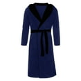 thumbnail image 1 of Robes for Men Long Sleeve Winter Lengthened Plush Shawl Bathrobe Home ClothesRobe Coat, 1 of 6
