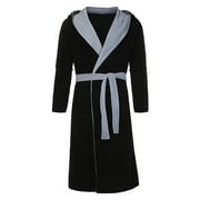 Betiyuaoe Robes for Men Long Sleeve Winter Lengthened Plush Shawl Bathrobe Home ClothesRobe Coat