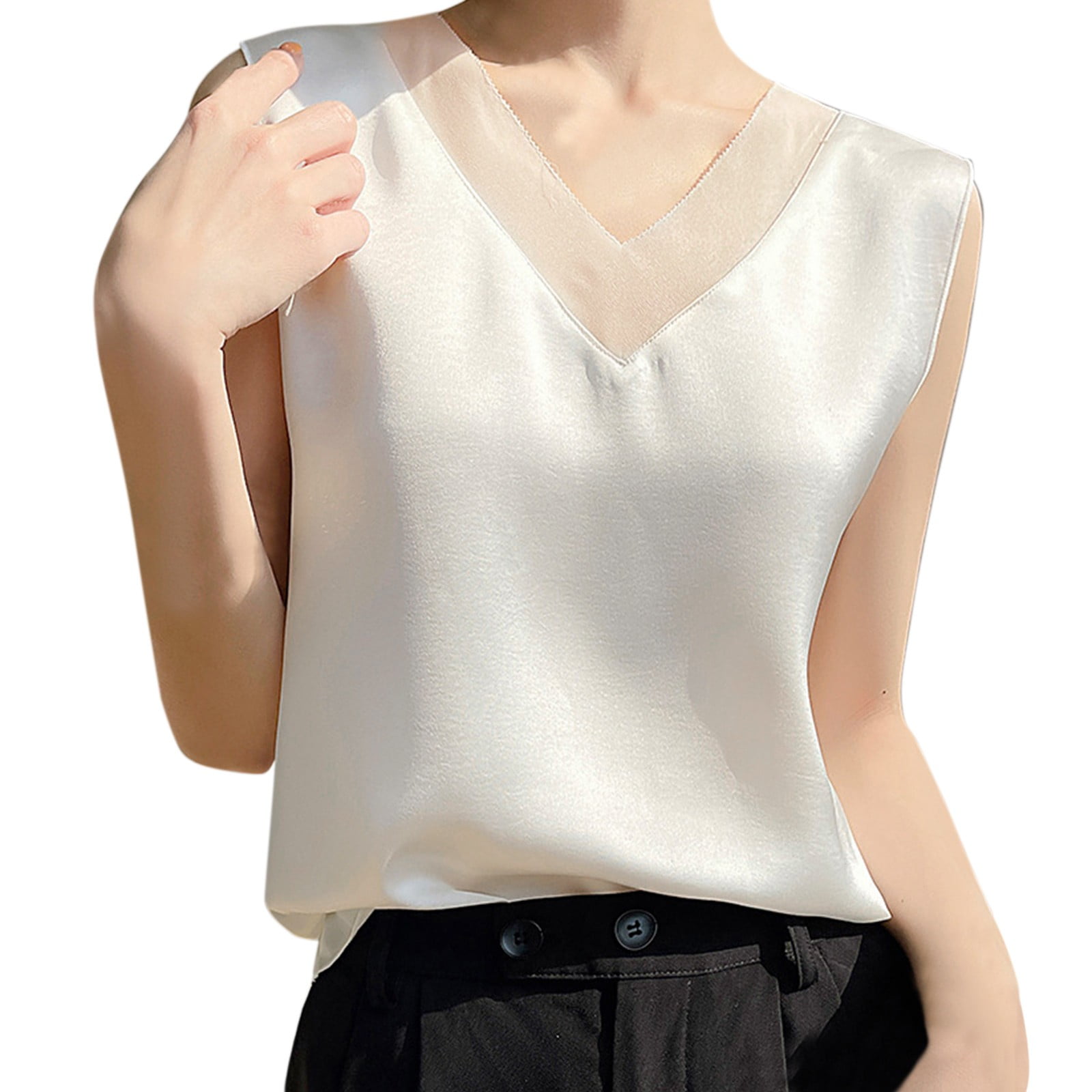 Ariana Easy Satin Sleeveless Top main image 1