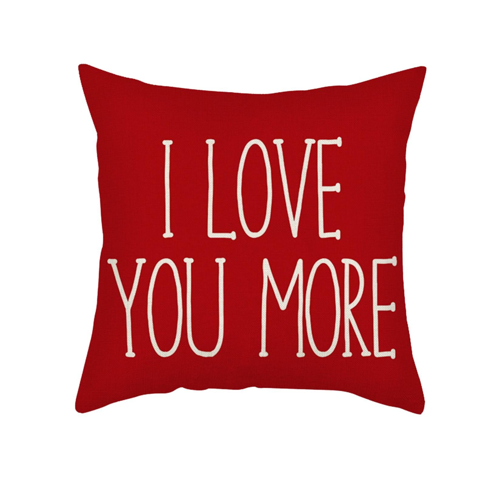 Betiyuaoe valentine's day couple pillow cover Linen Valentine Pillow