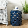 thumbnail image 1 of Safavieh Betli Trellis Ceramic Indoor/Outdoor Garden Stool, Navy, 1 of 3