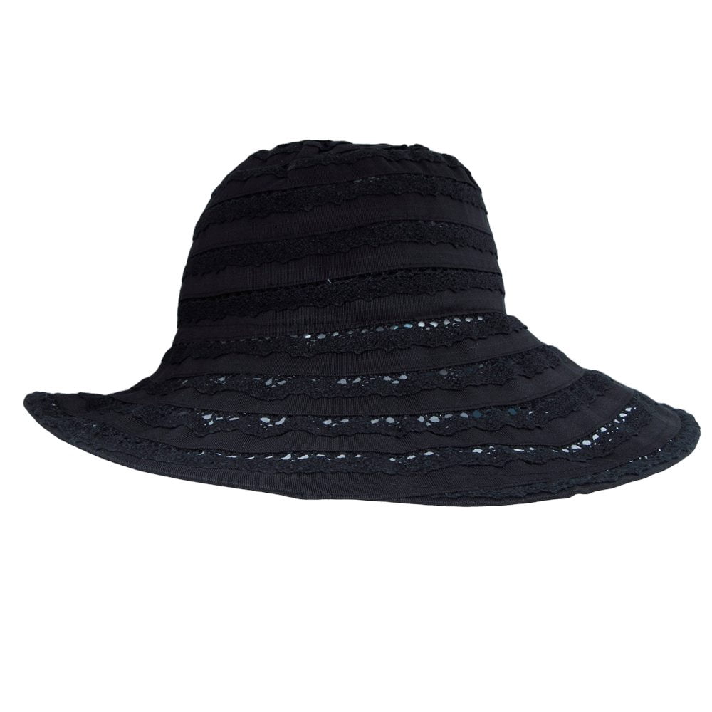 Betmar Ribbon And Lace -Black - (One Size Fits Most)