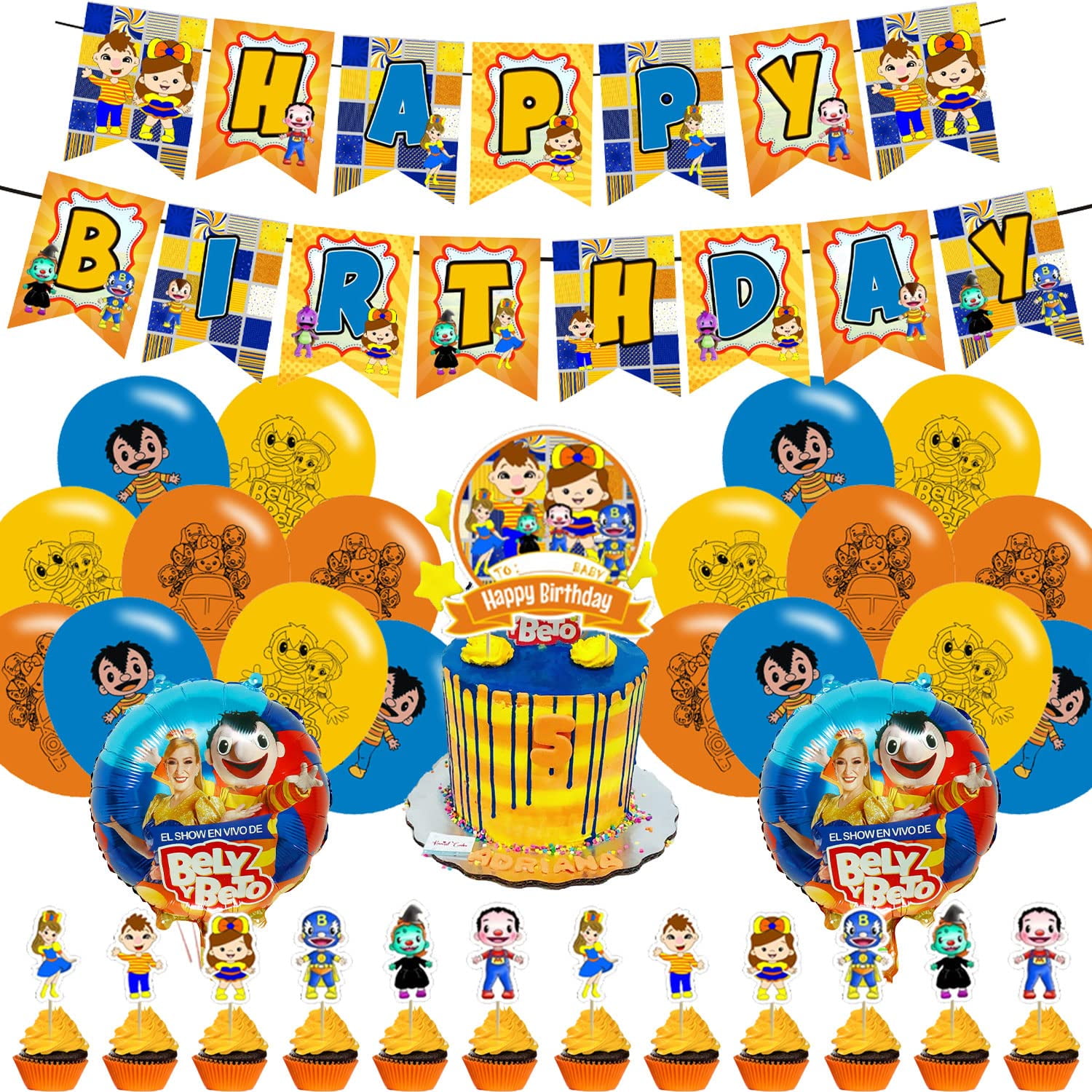 Beto y Bely Music Theme Party Supplies with Banner, Balloons Birthday Party  Decorations for Kids High-Quality Set of 35 Convenient and Easy to Assemble  - Walmart.com