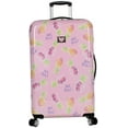 thumbnail image 1 of Betsey Johnson 26 Inch Checked Luggage Collection - Expandable Scratch Resistant (ABS + PC) Hardside Suitcase - Designer Lightweight Bag with 8-Rolling Spinner Wheels (26IN, Colada), 1 of 6