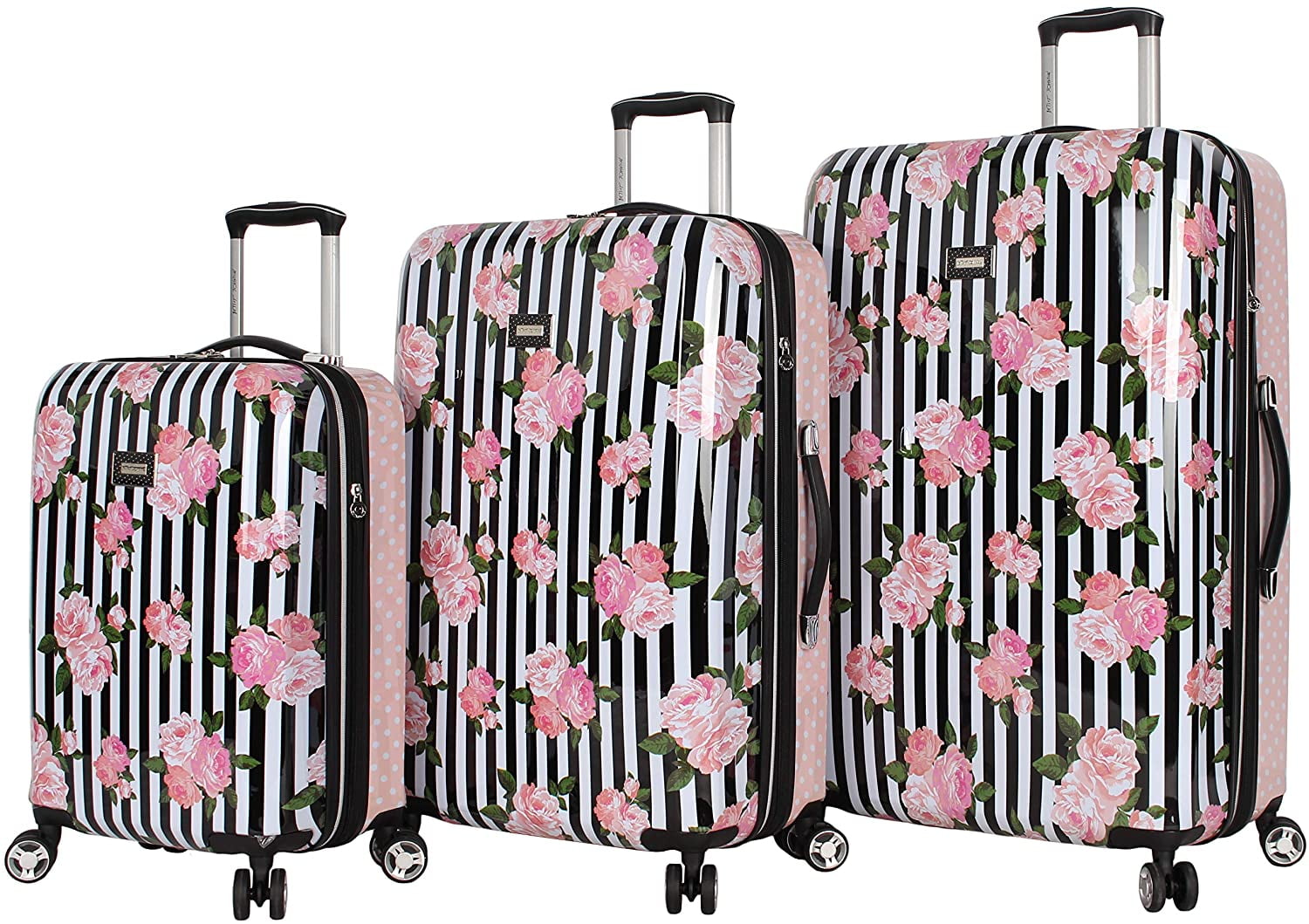 Betsey Johnson 3 Piece Luggage Hardside Set - Carry on and Checked