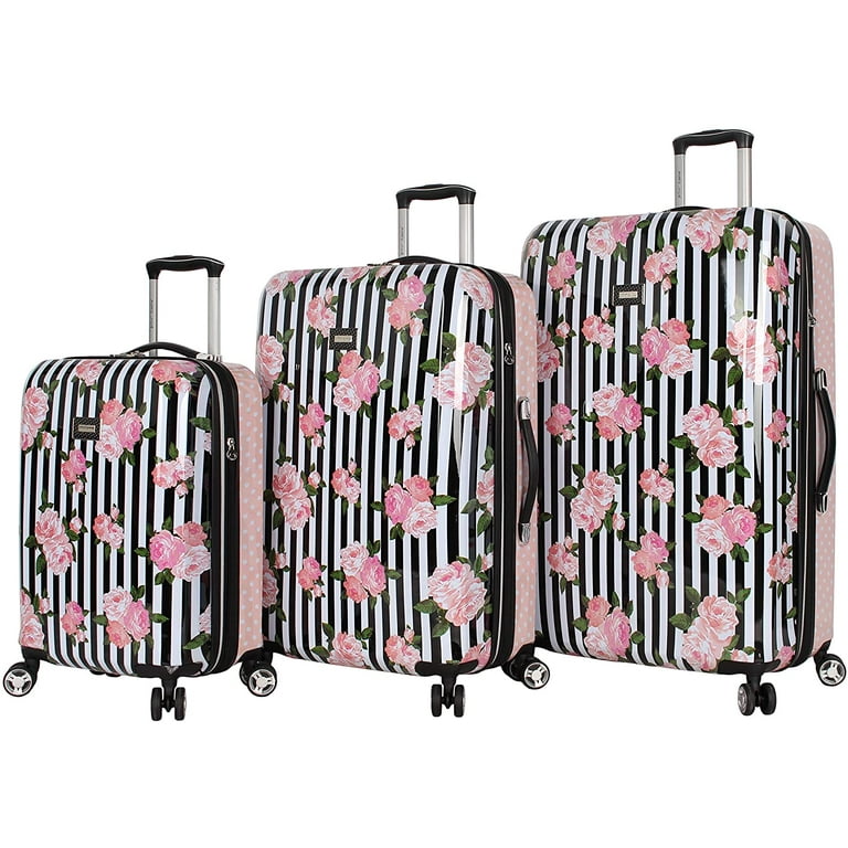 Betsey Johnson 3 Piece Luggage Hardside Set - Carry on and Checked