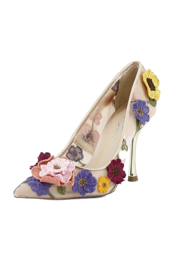 Aimey Women's Heels Nude Floral Size 5.5 M