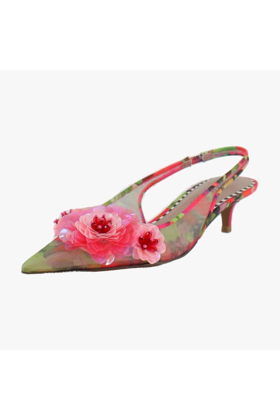 Audree Women's Heels Red Green Floral Size 6 M