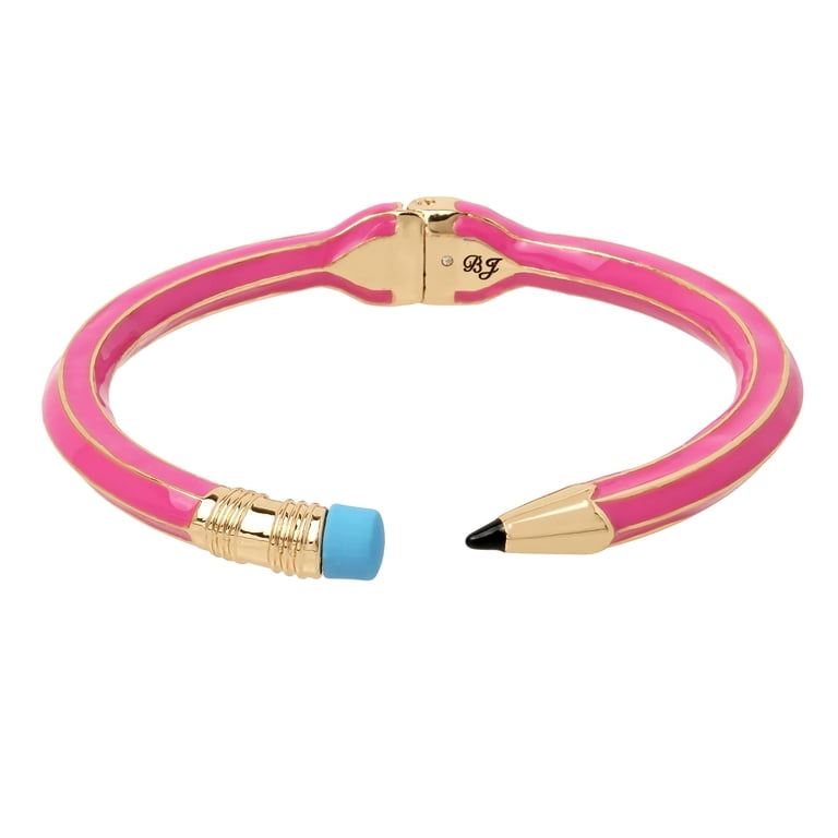 Betsey Johnson, Pencil Hinged Bangle, Pink, 6.5