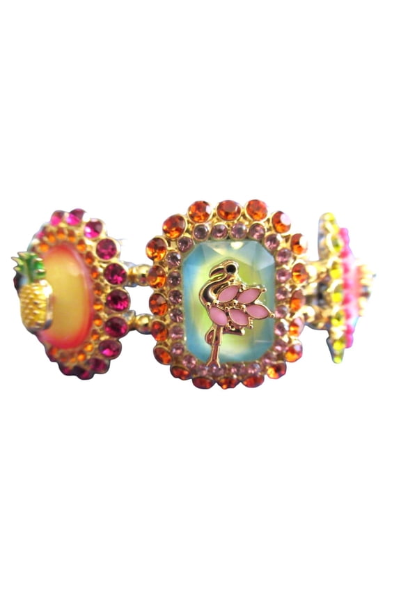 Betsey  Johnson Backyard Stone Critter Crystal Bracelet